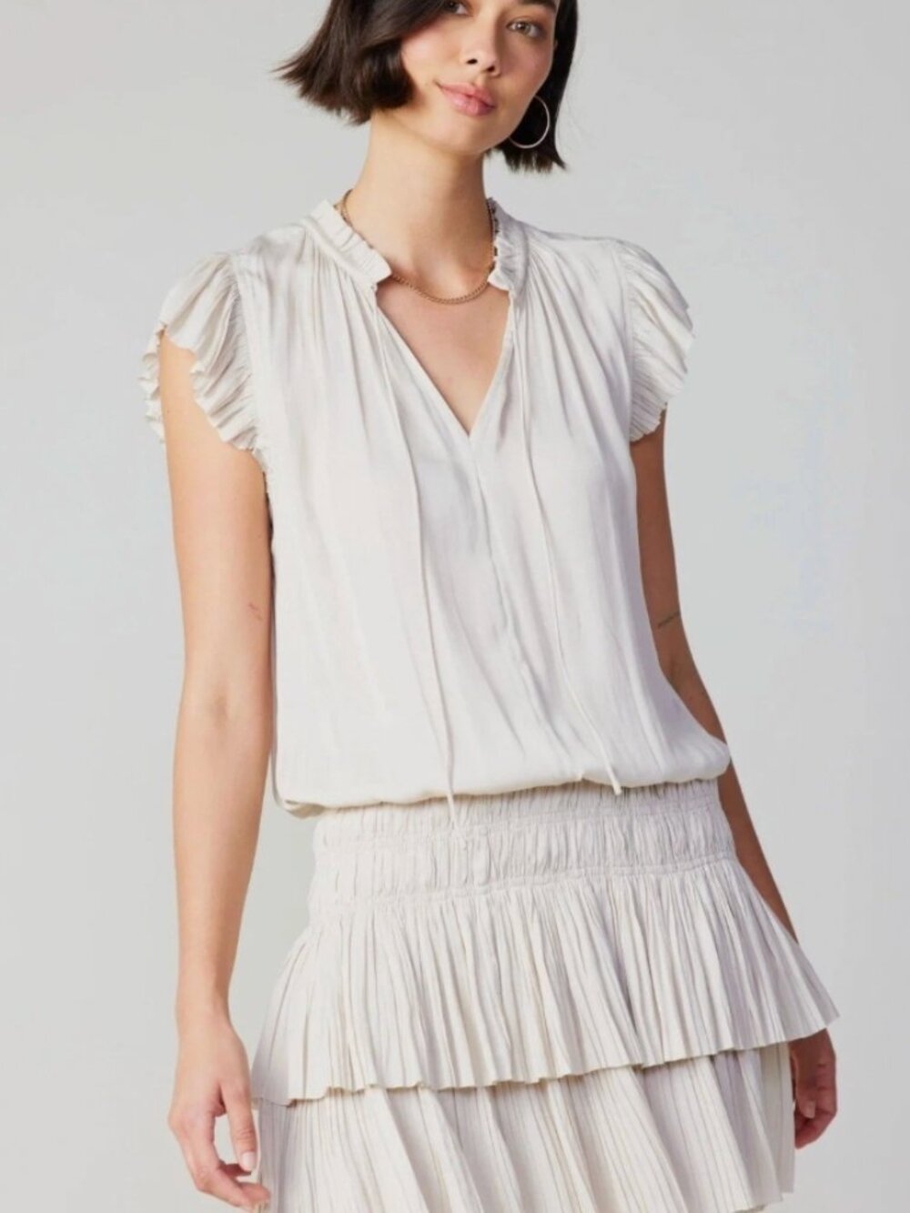 Current Air Zoey Pleated Mini Dress with Drop Waist